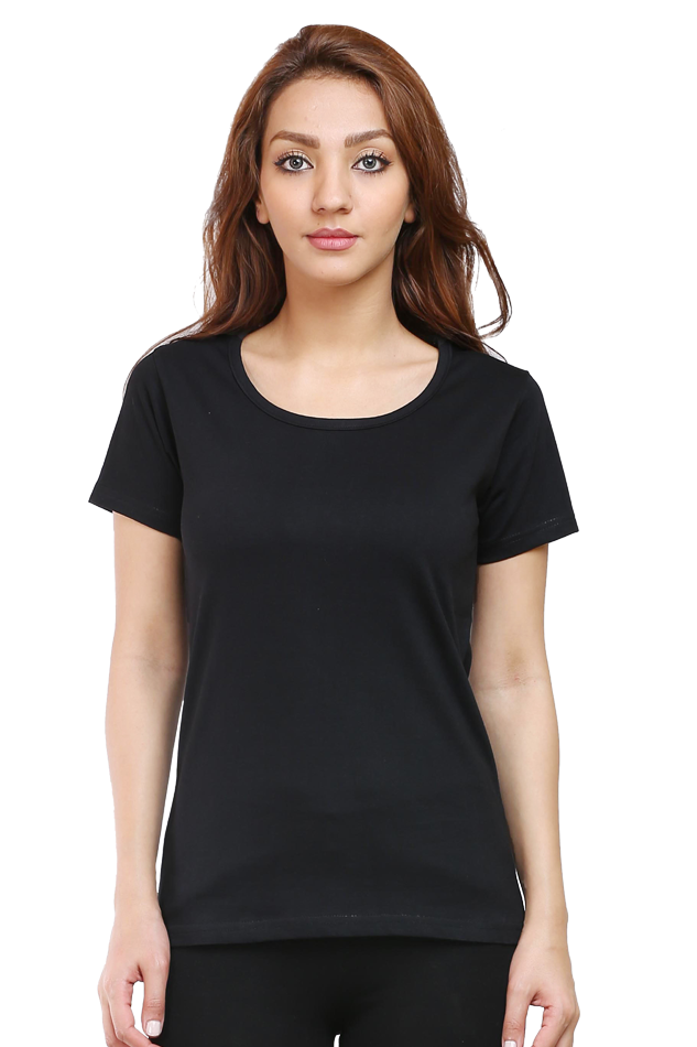 Round Neck Plain Women T-Shirt