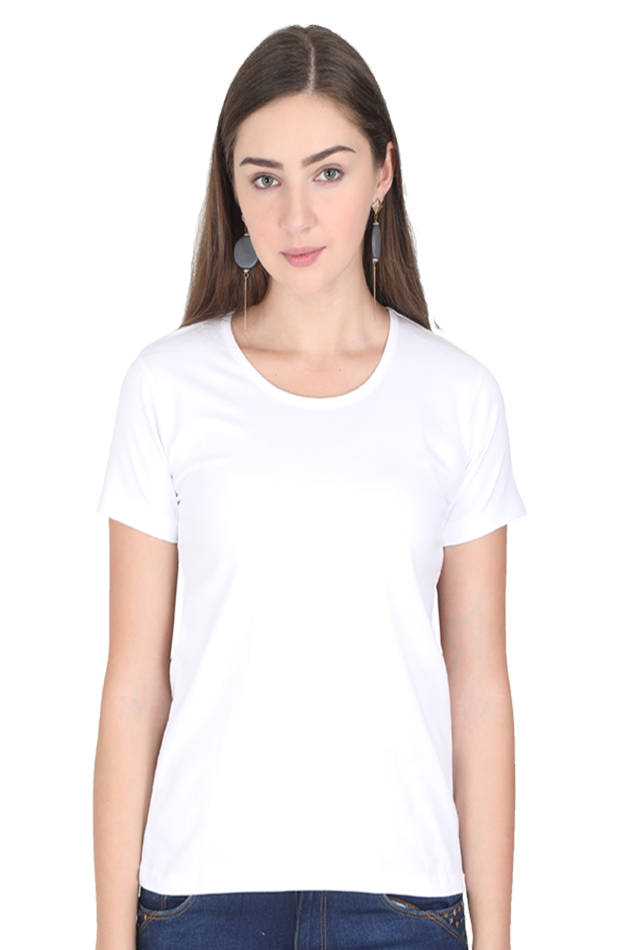 Round Neck Plain Women T-Shirt - Image 3